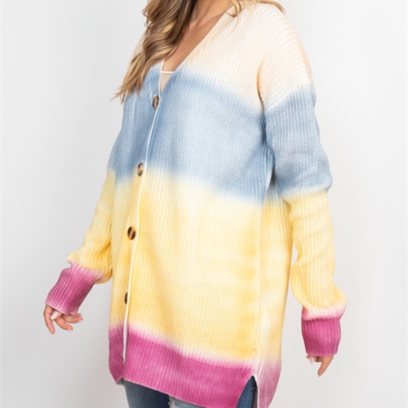 Tie Dye Sweater knit cardigan - Picture 8 of 13